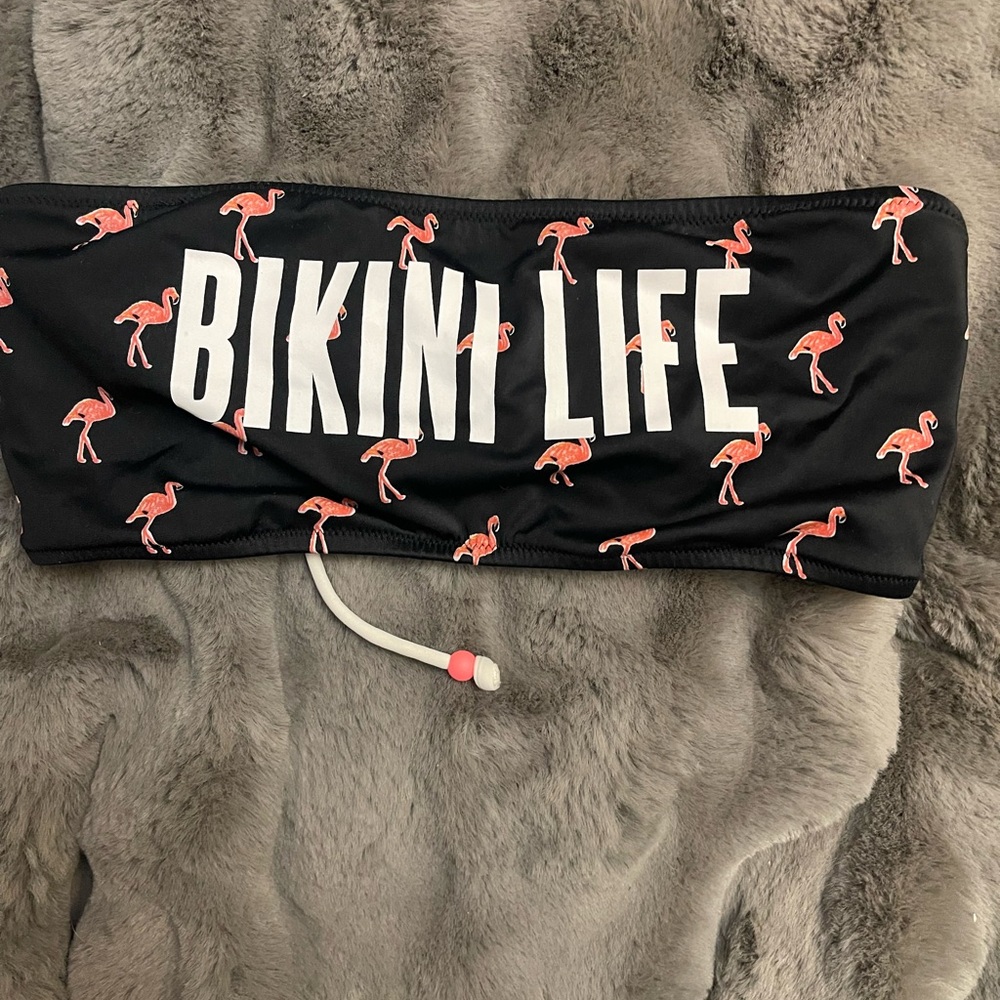 Victoria's Secret Black and Pink Bikini Top